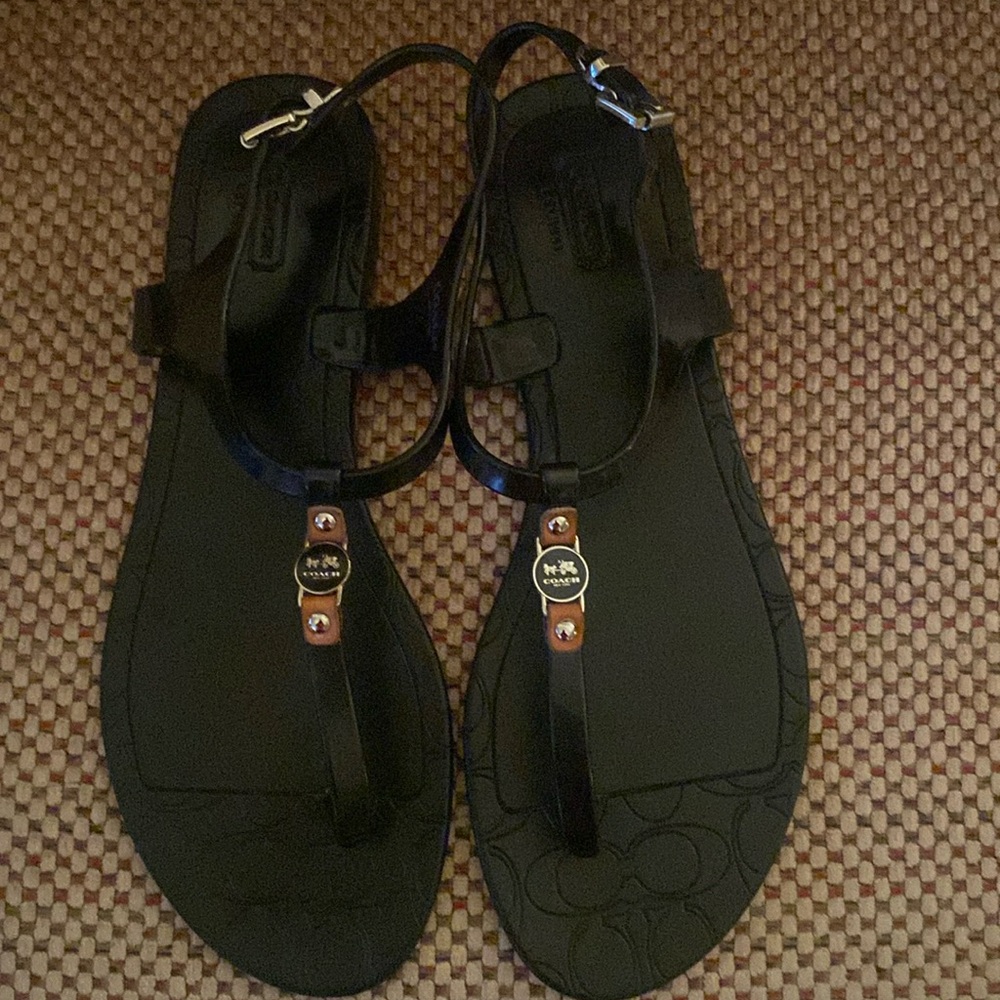 Coach black sandals